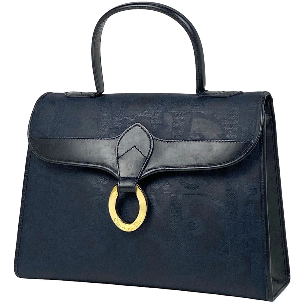 Christian Dior handbag tote bag canvas Navy Blue